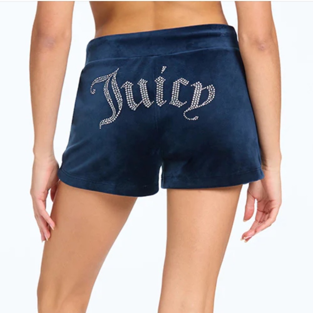Juicy Couture Big Bling Velour Track Shorts